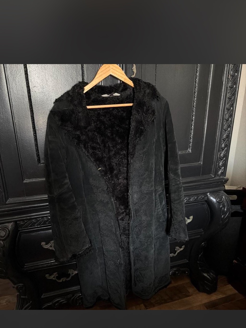 Express Black Faux Fur Lined Trench Coat